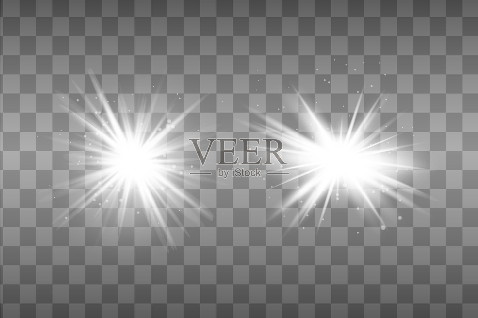 白色发光的光在透明的玻璃上爆炸插画图片素材