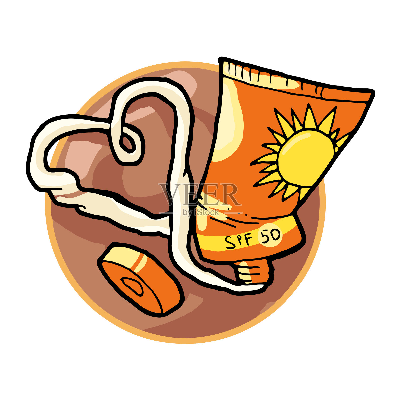 防晒霜管设计元素图片