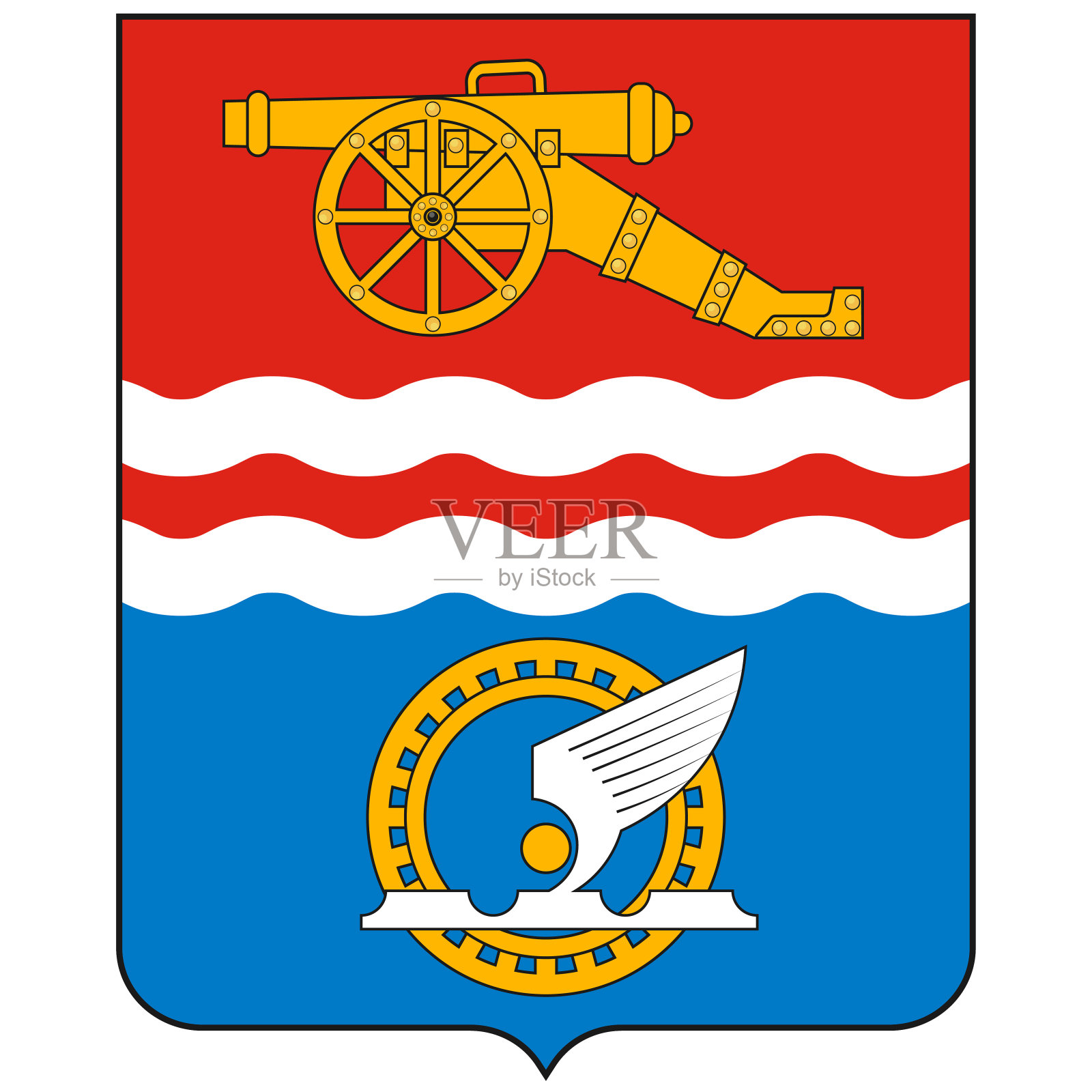 俄罗斯联邦斯维尔德洛夫斯克州卡门斯克-乌拉尔斯基的纹章插画图片素材