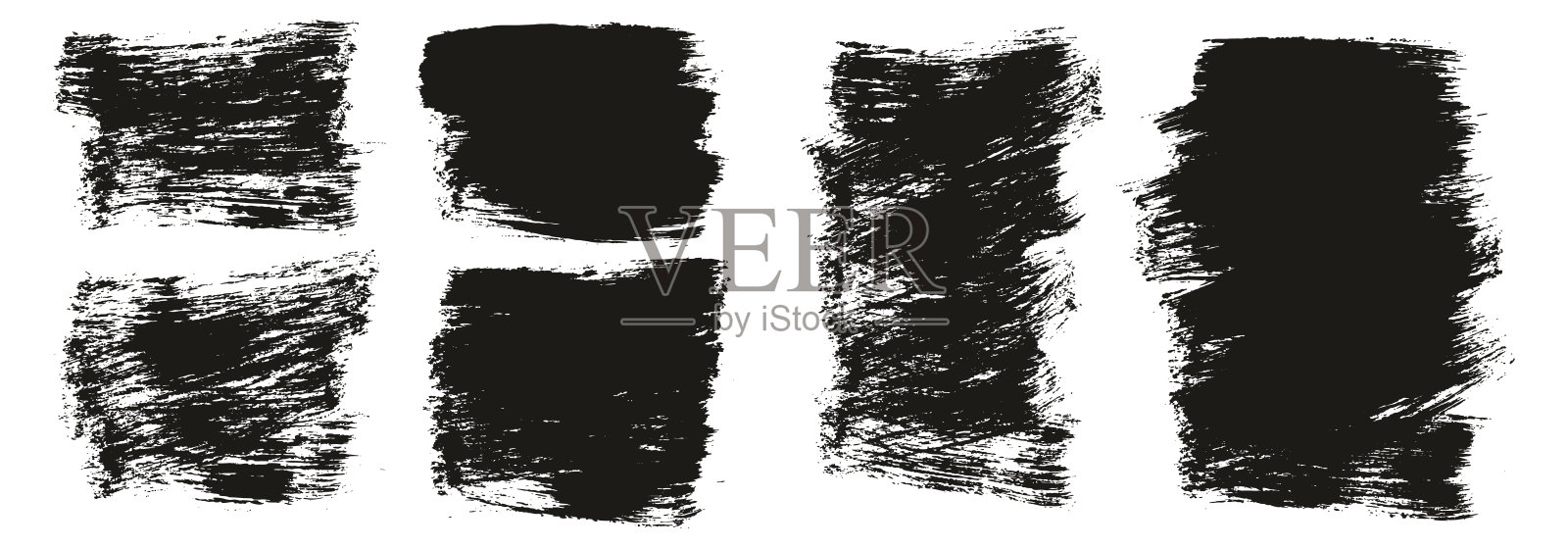 平面油漆刷粗短混合背景高细节抽象矢量背景混合集插画图片素材