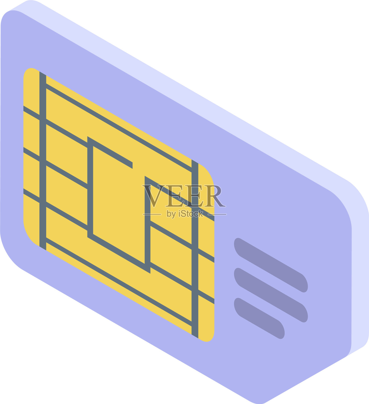 Sim手机卡图标等距样式插画图片素材