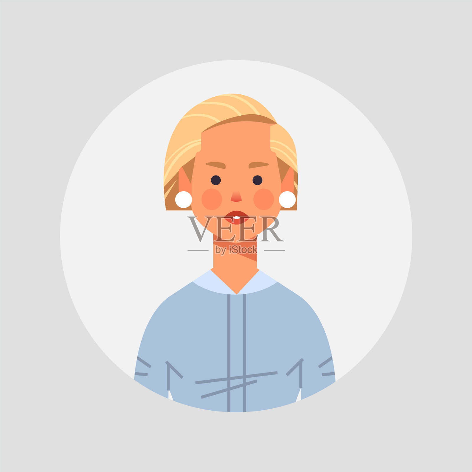 金发女孩阿凡达美丽的女人脸女性插画图片素材