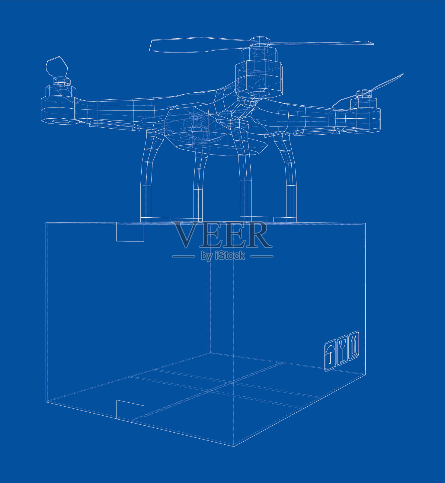 交付无人机概念大纲插画图片素材
