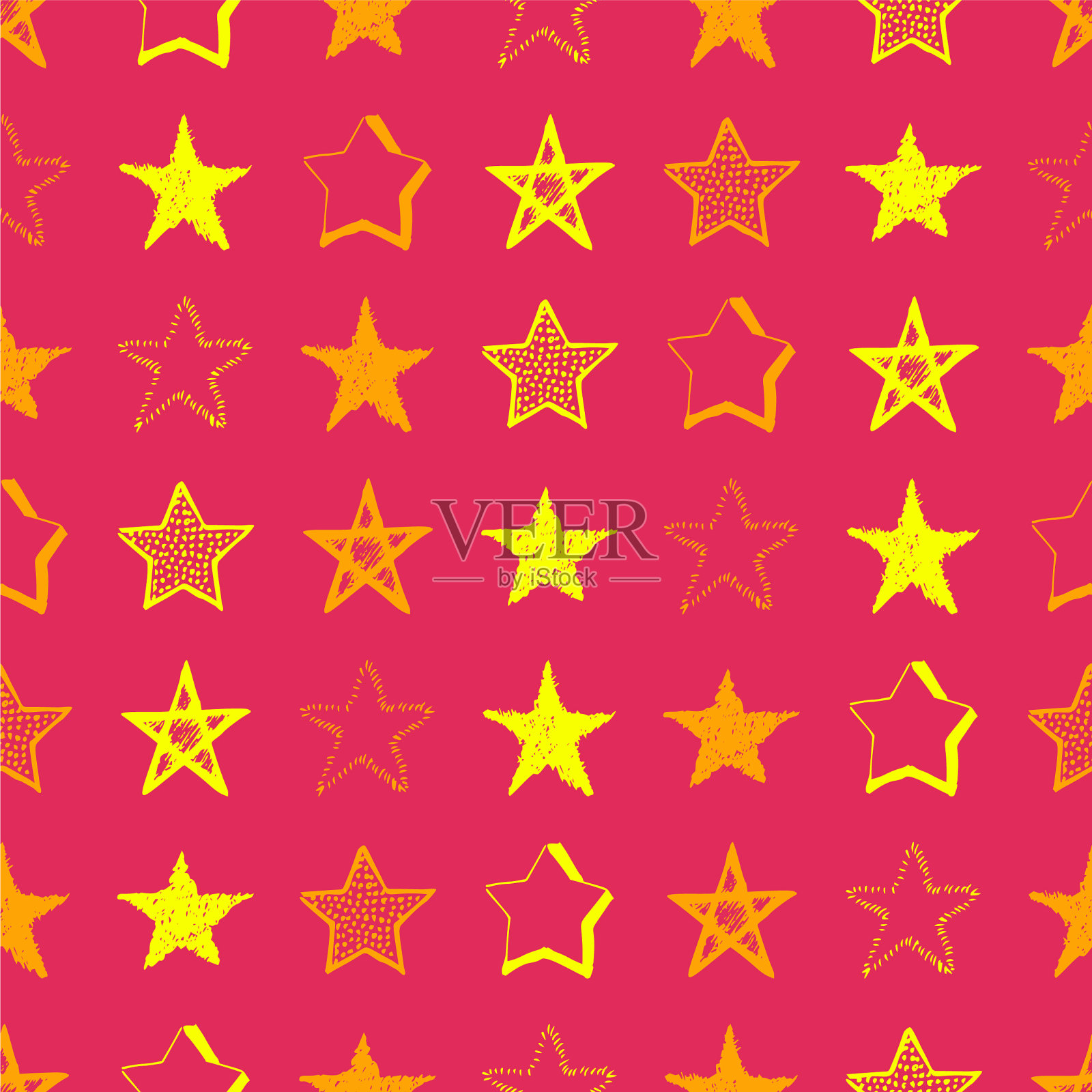 无缝涂鸦手绘星星插画图片素材