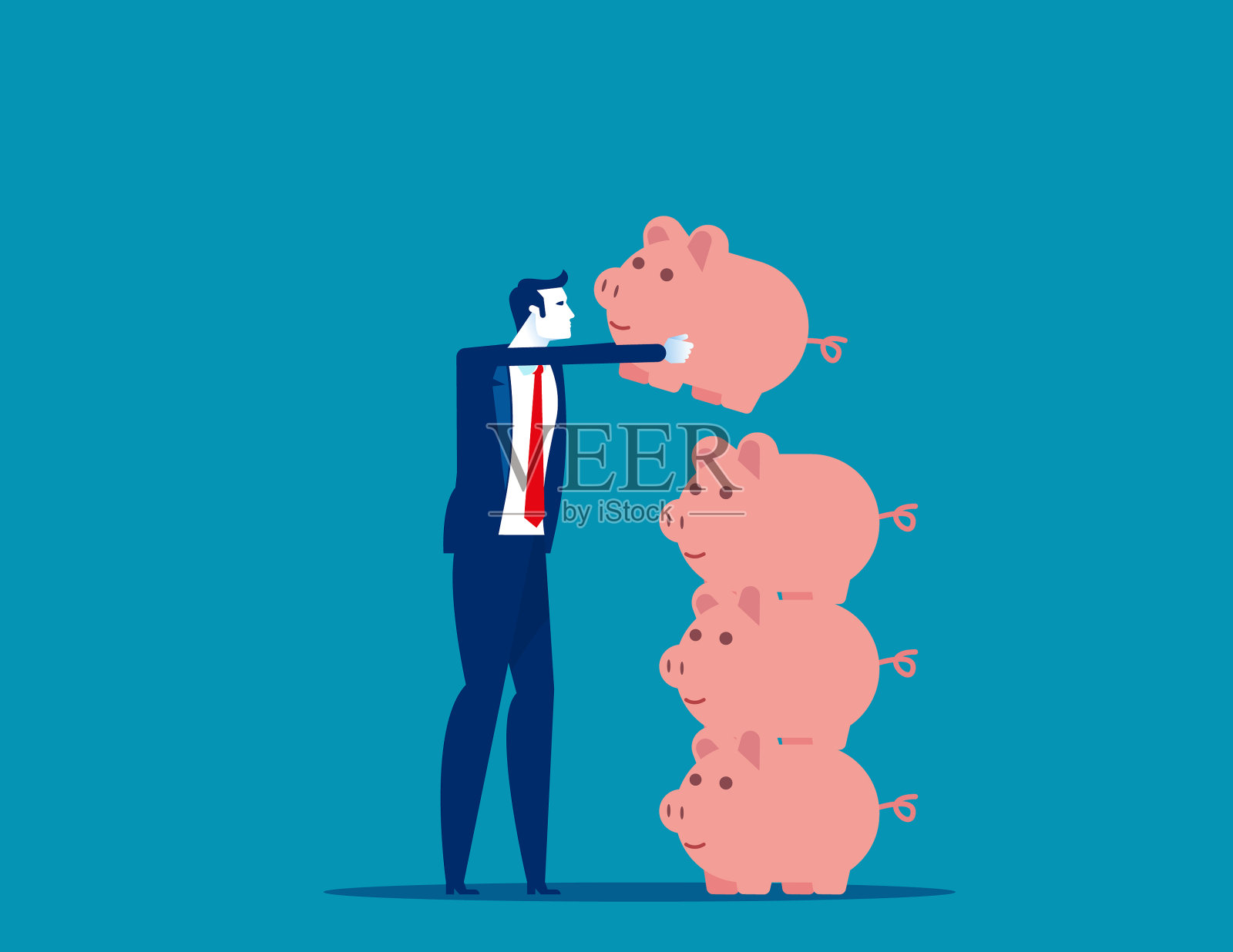 商人省钱金融和经济插画图片素材