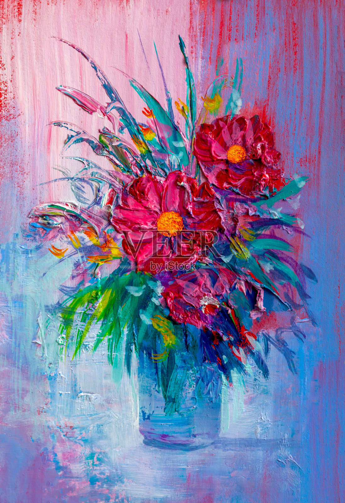 油画的花插画图片素材