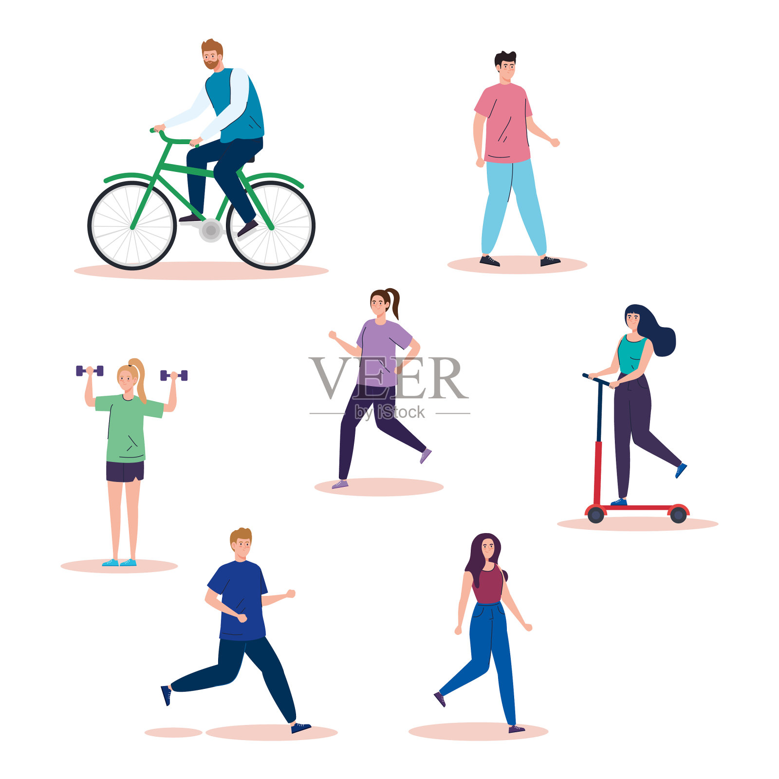 群人练习活动头像插画图片素材