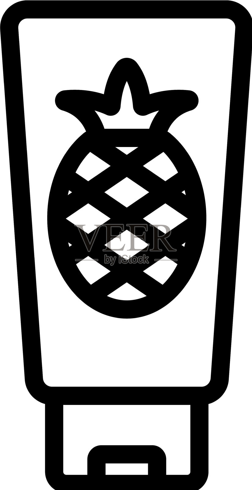 菠萝霜图标轮廓设计元素图片