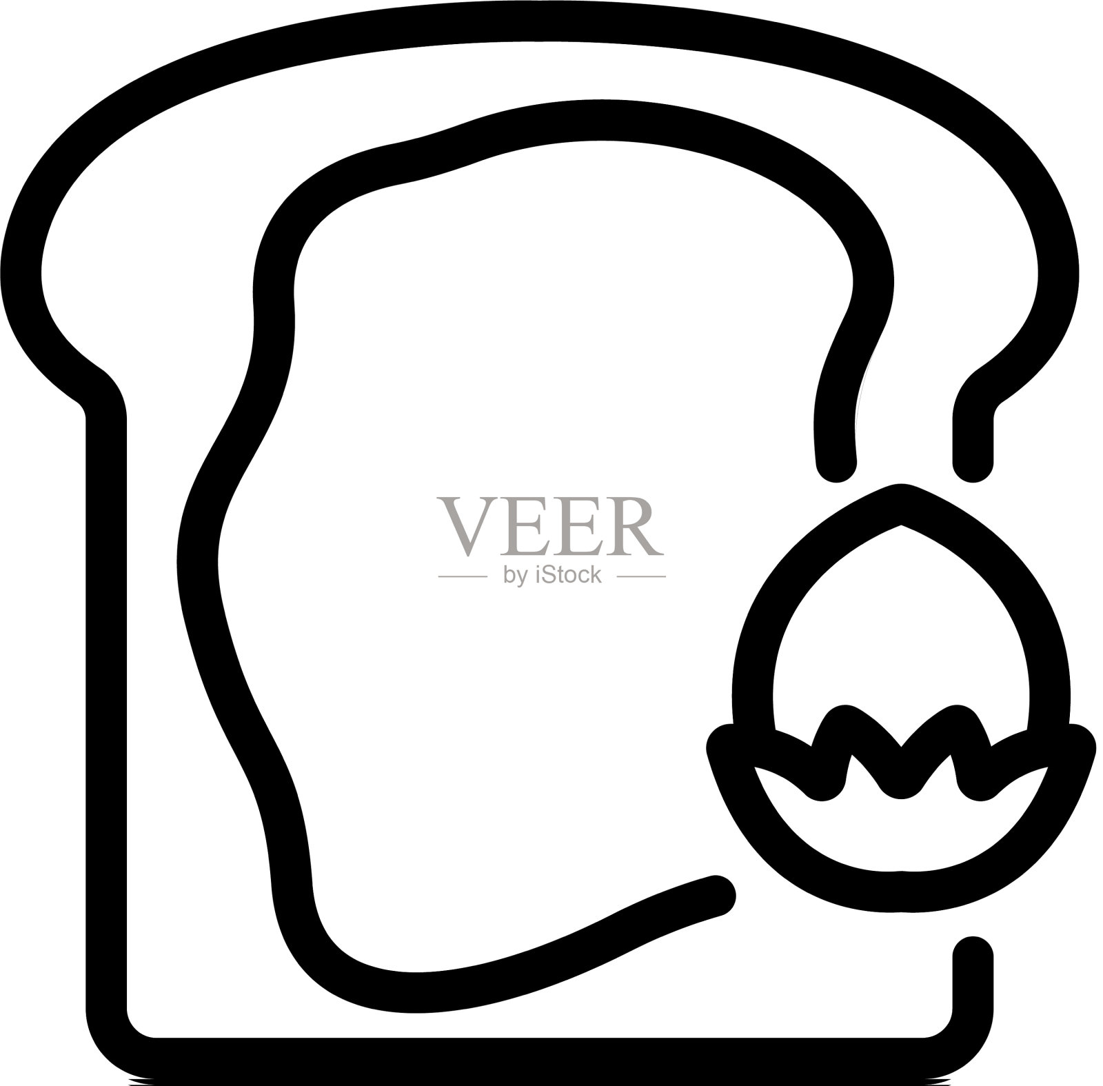 花生吐司图标轮廓设计元素图片