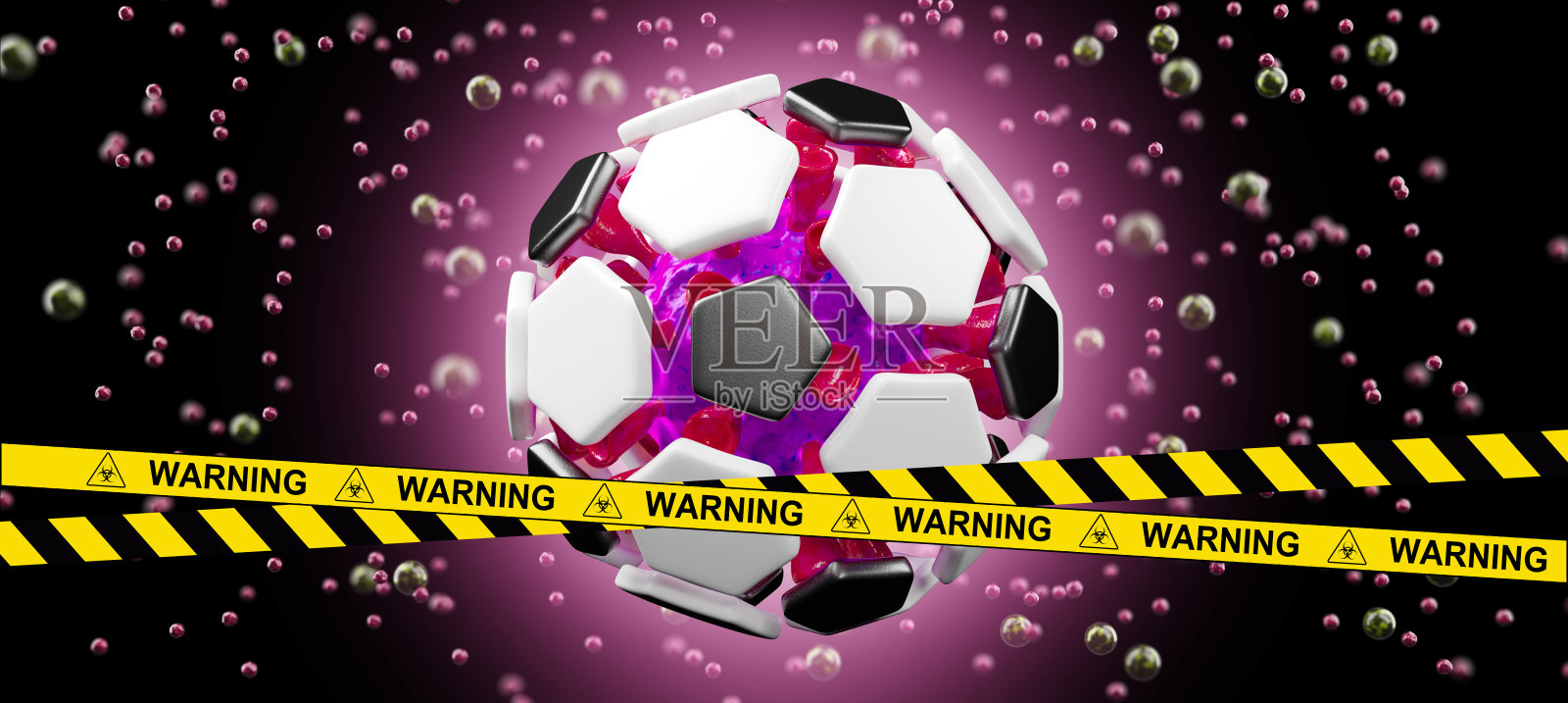 足球赛事通过冠状病毒的时间照片摄影图片