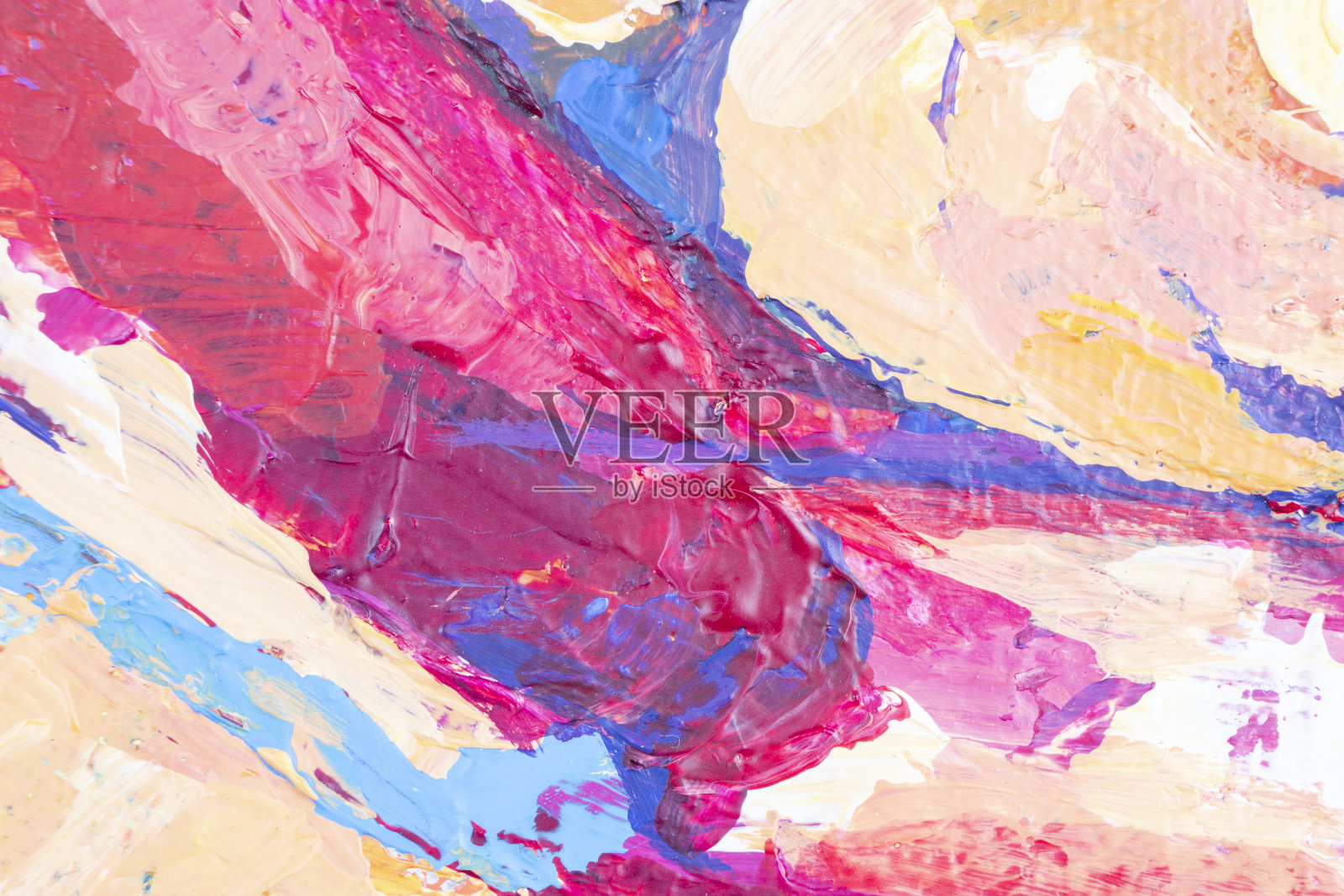 抽象彩色油画在画布纹理背景上。现代艺术油画。水彩背景。油画在画布上抽象的笔触。当代艺术绘画肌理照片摄影图片