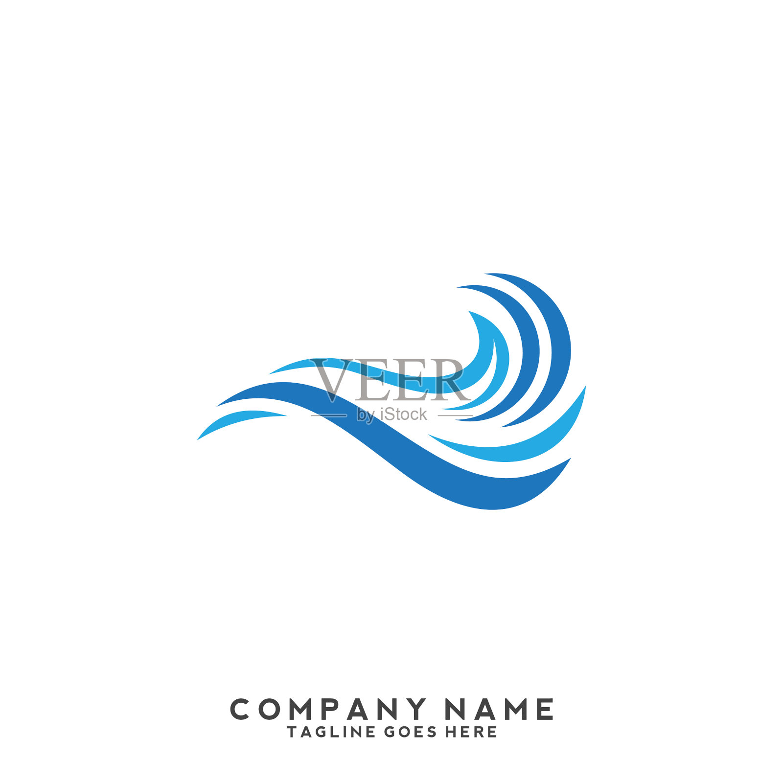 水波符号和图标标志模板插画图片素材