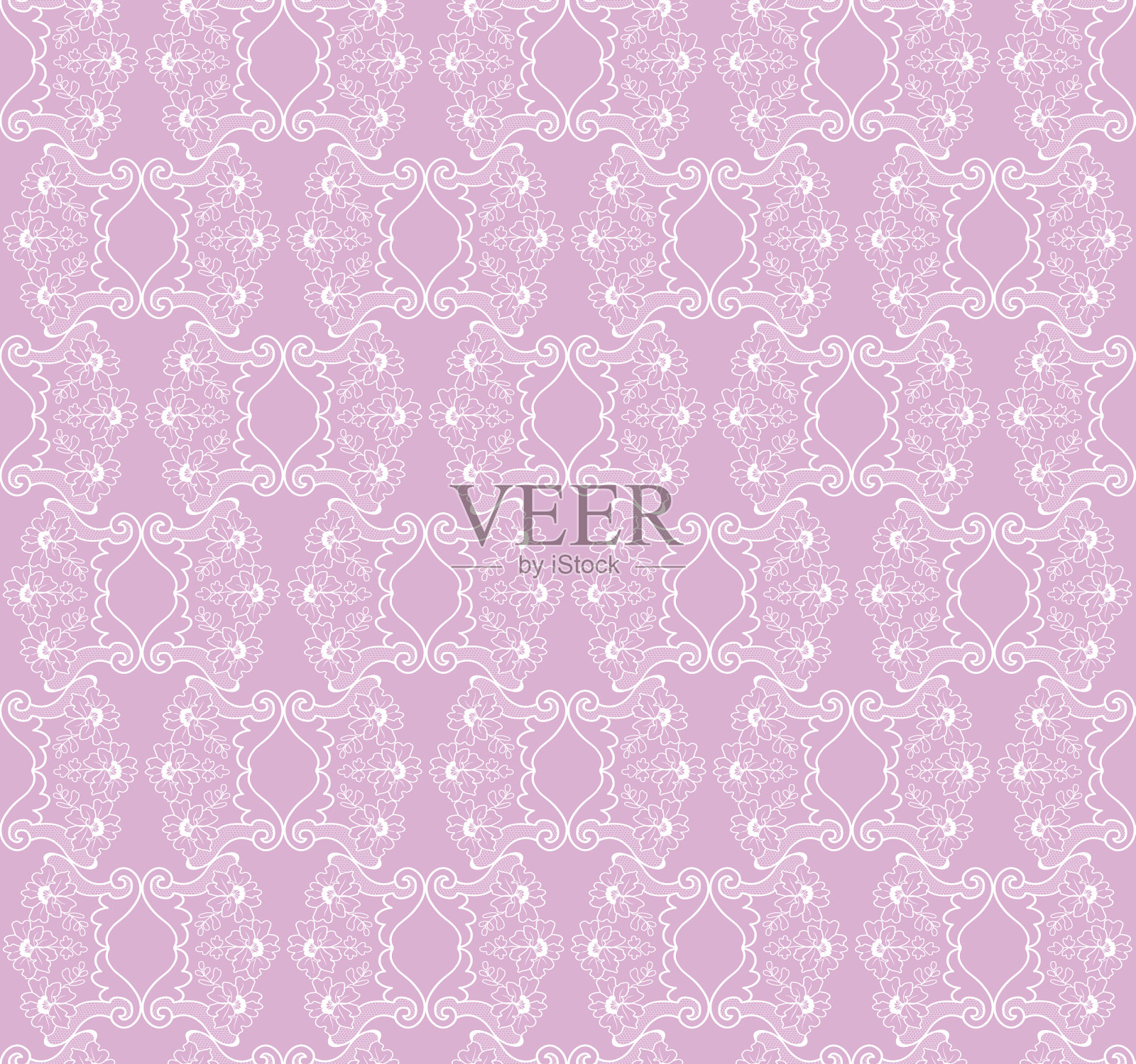 白色印花图案插画图片素材