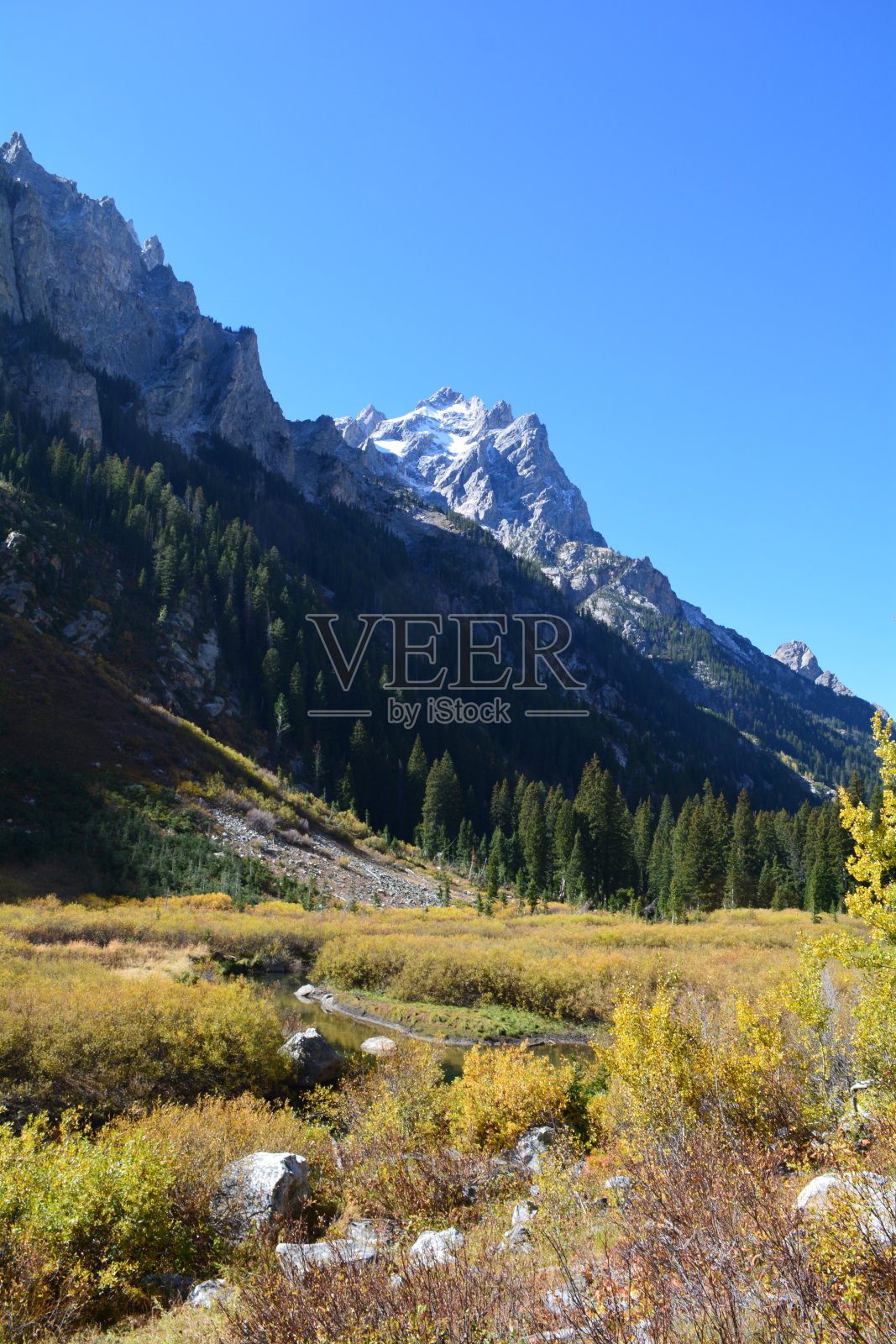 大提顿山顶徒步旅行路线照片摄影图片