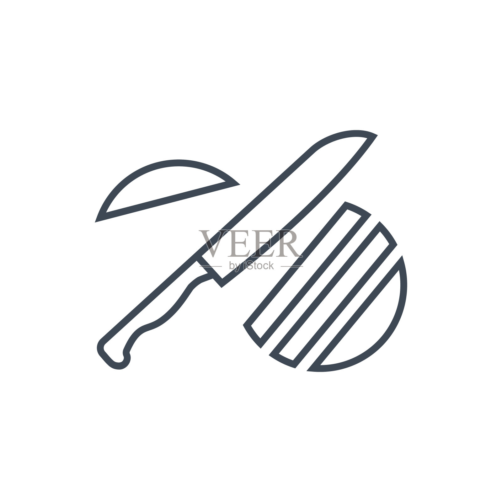 细线切割图标，用菜刀切片插画图片素材