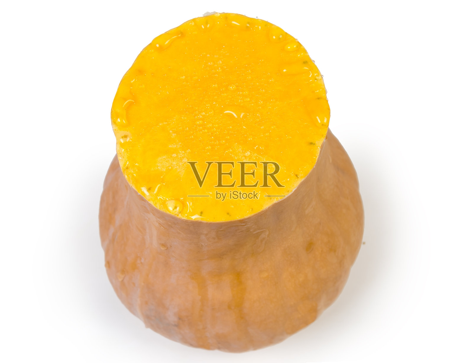 横切白胡桃南瓜与渗出果汁特写照片摄影图片