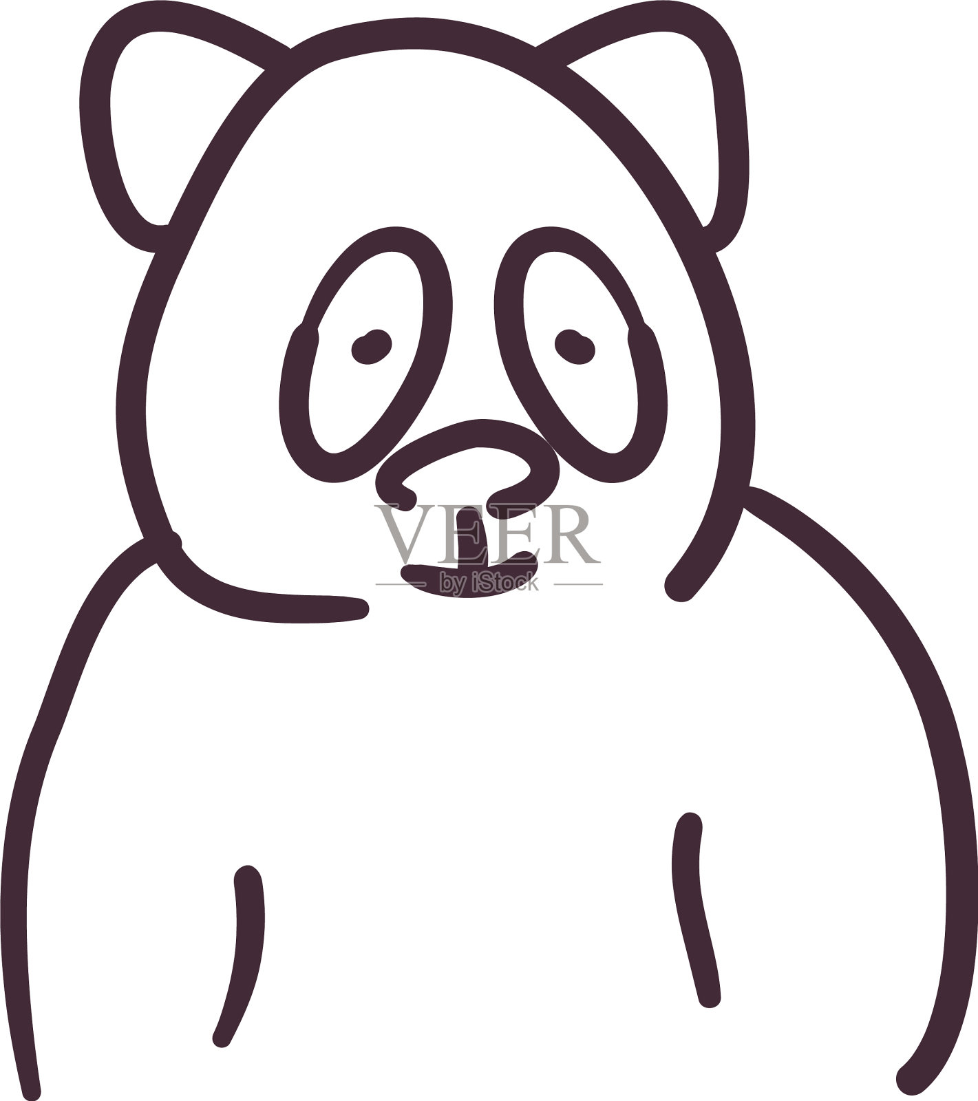 熊猫熊卡通线造型图标设计设计元素图片