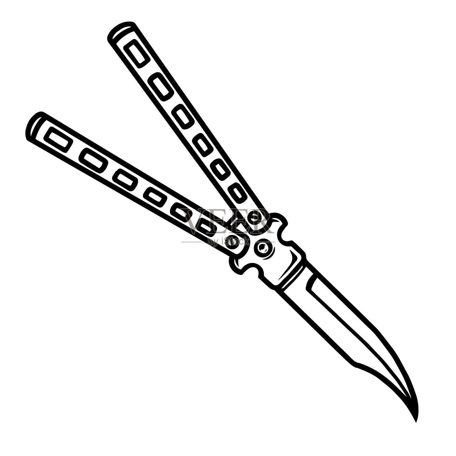 锋利的蝴蝶刀概念设计元素图片