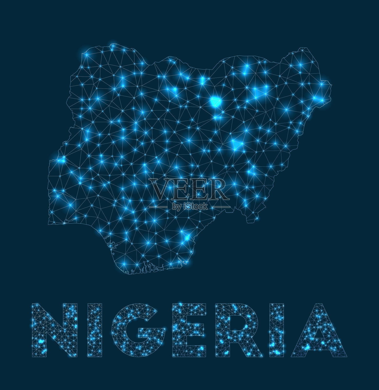 尼日利亚网络图。插画图片素材