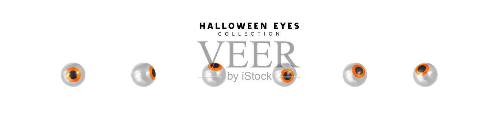 眼睛的瞳孔。万圣节的对象。矢量图插画图片素材