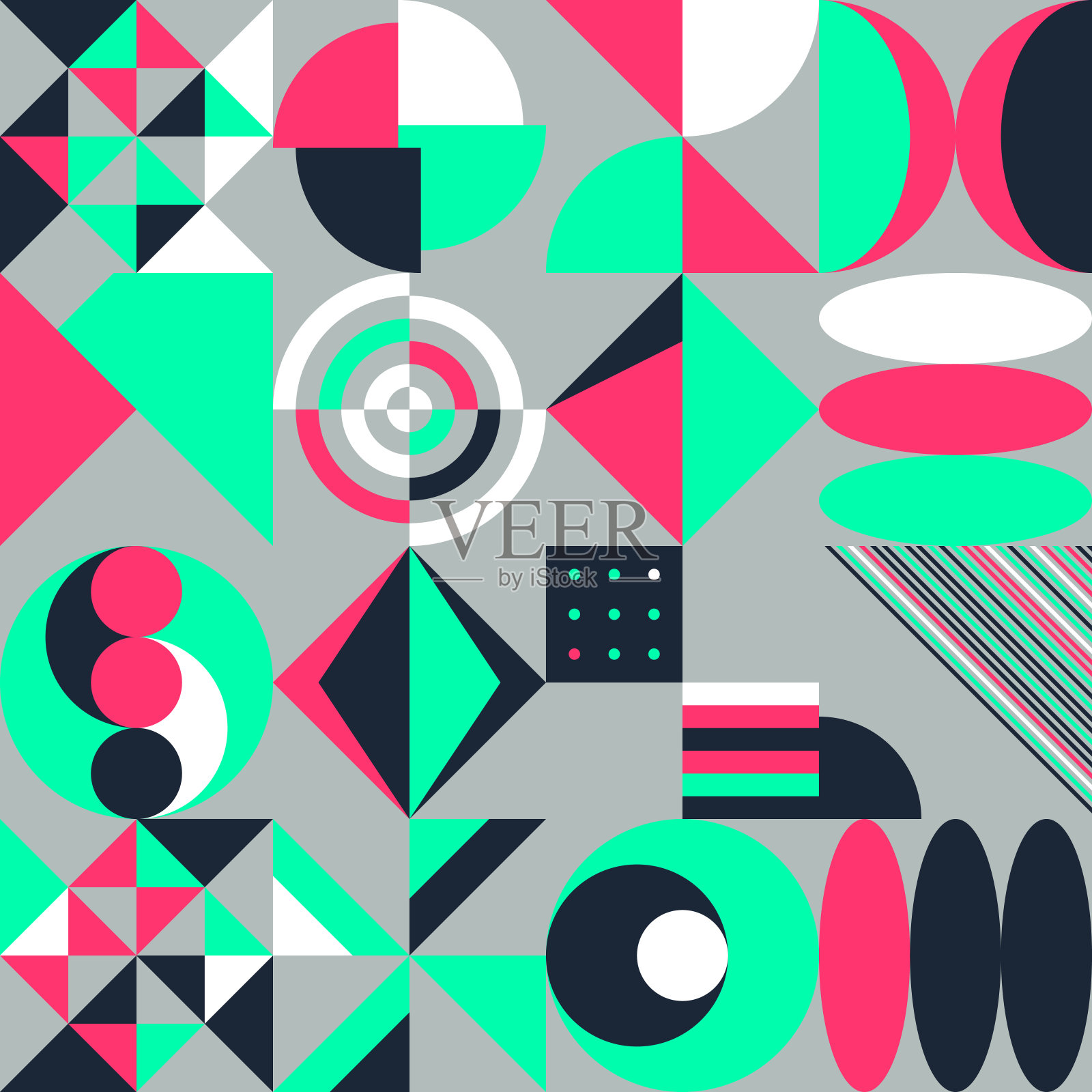 彩色几何矢量图案设计插画图片素材