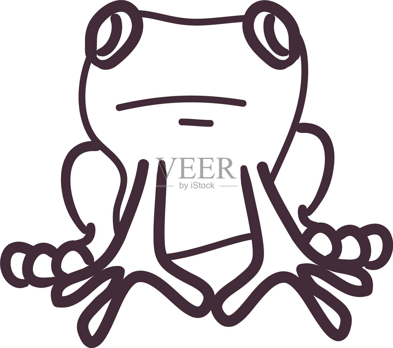 青蛙卡通线条造型图标设计设计元素图片