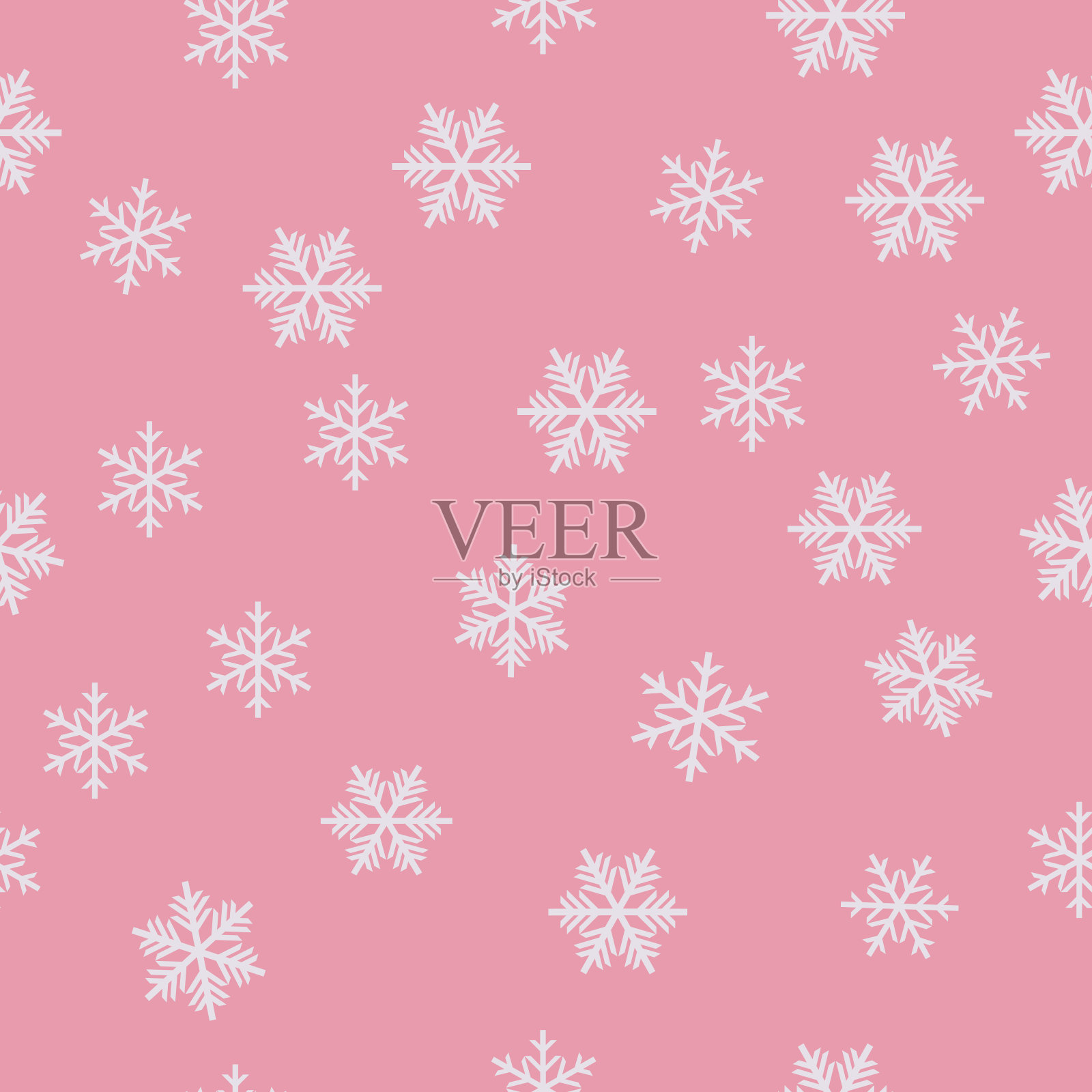 雪花粉色背景矢量，无缝图案插画图片素材