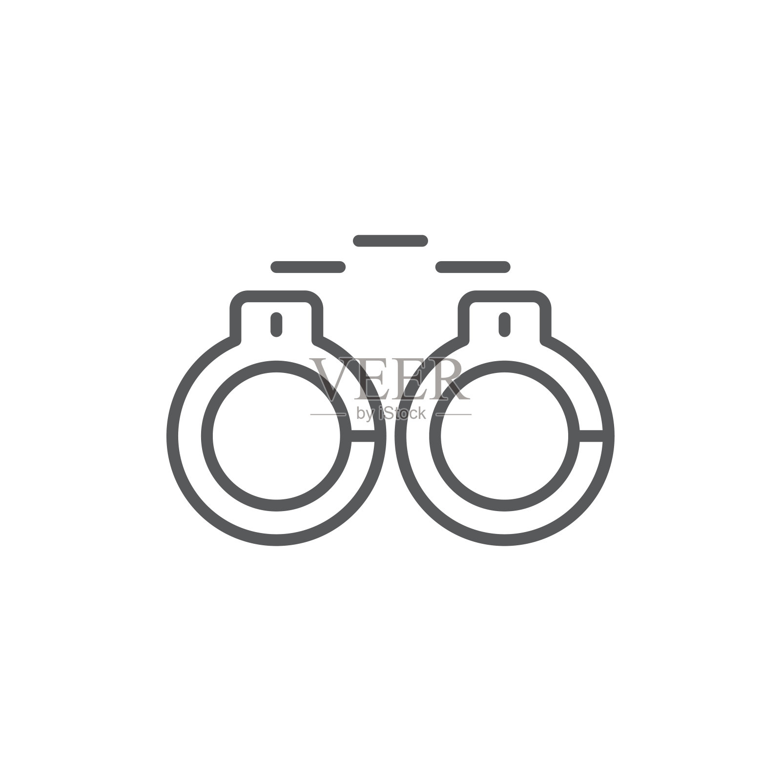 手铐和警徽矢量图标符号孤立的白色背景设计元素图片