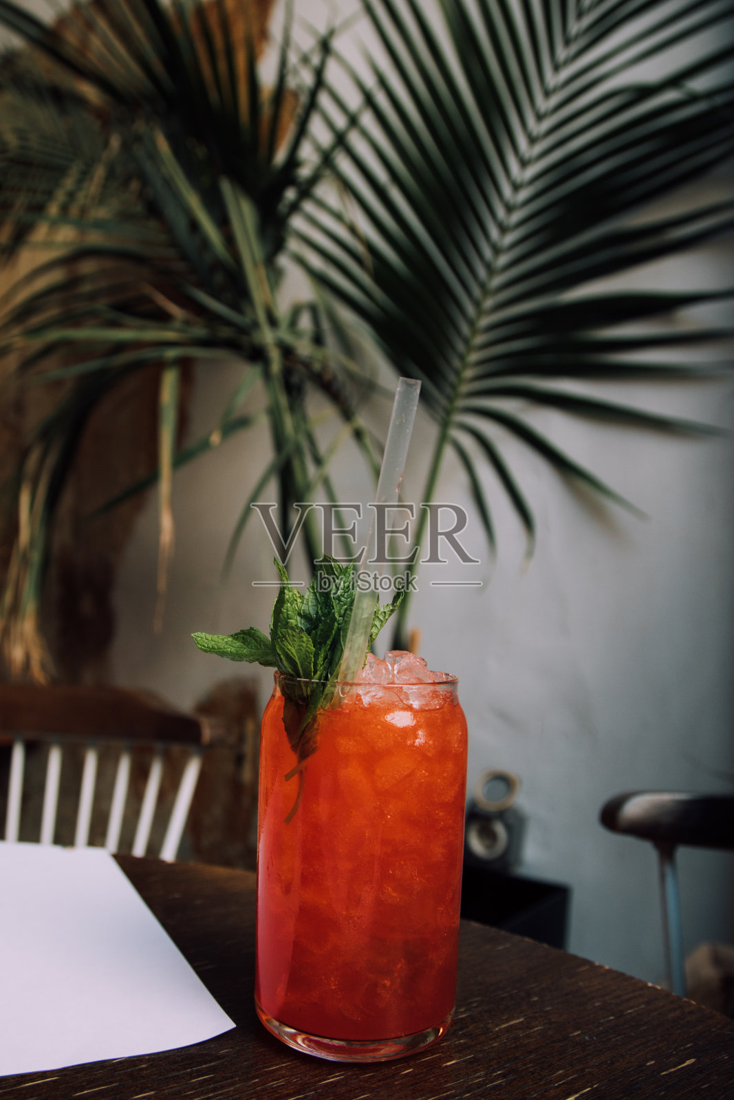 棕榈红饮料照片摄影图片