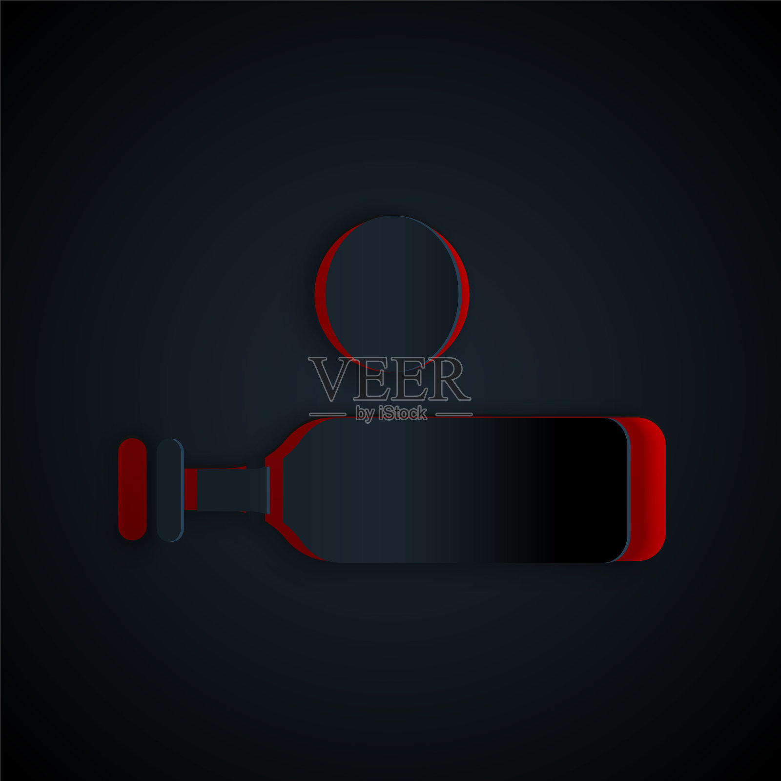 剪纸风图标：木制板球拍和球插画图片素材