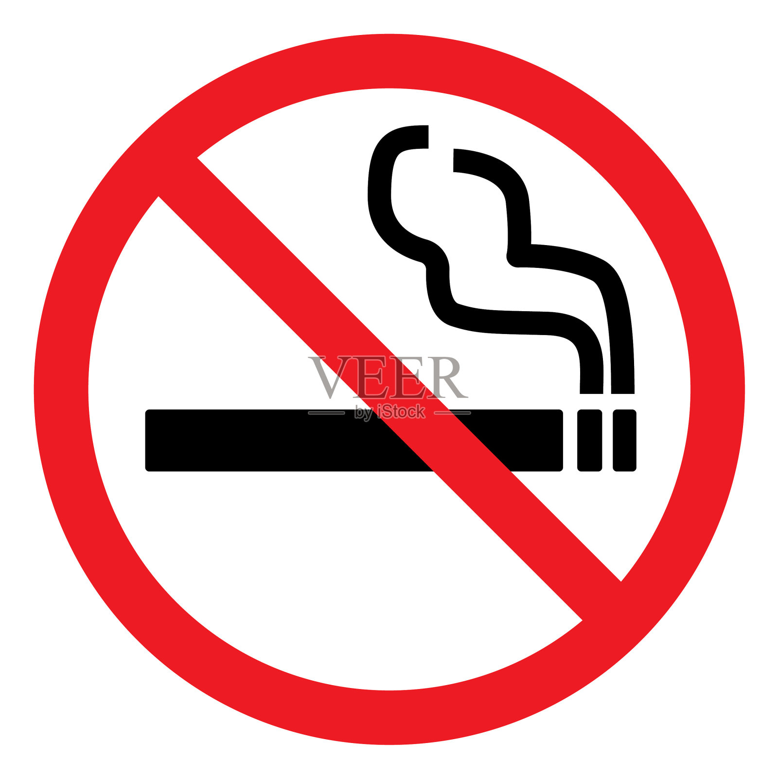 白色背景上没有禁烟标志插画图片素材