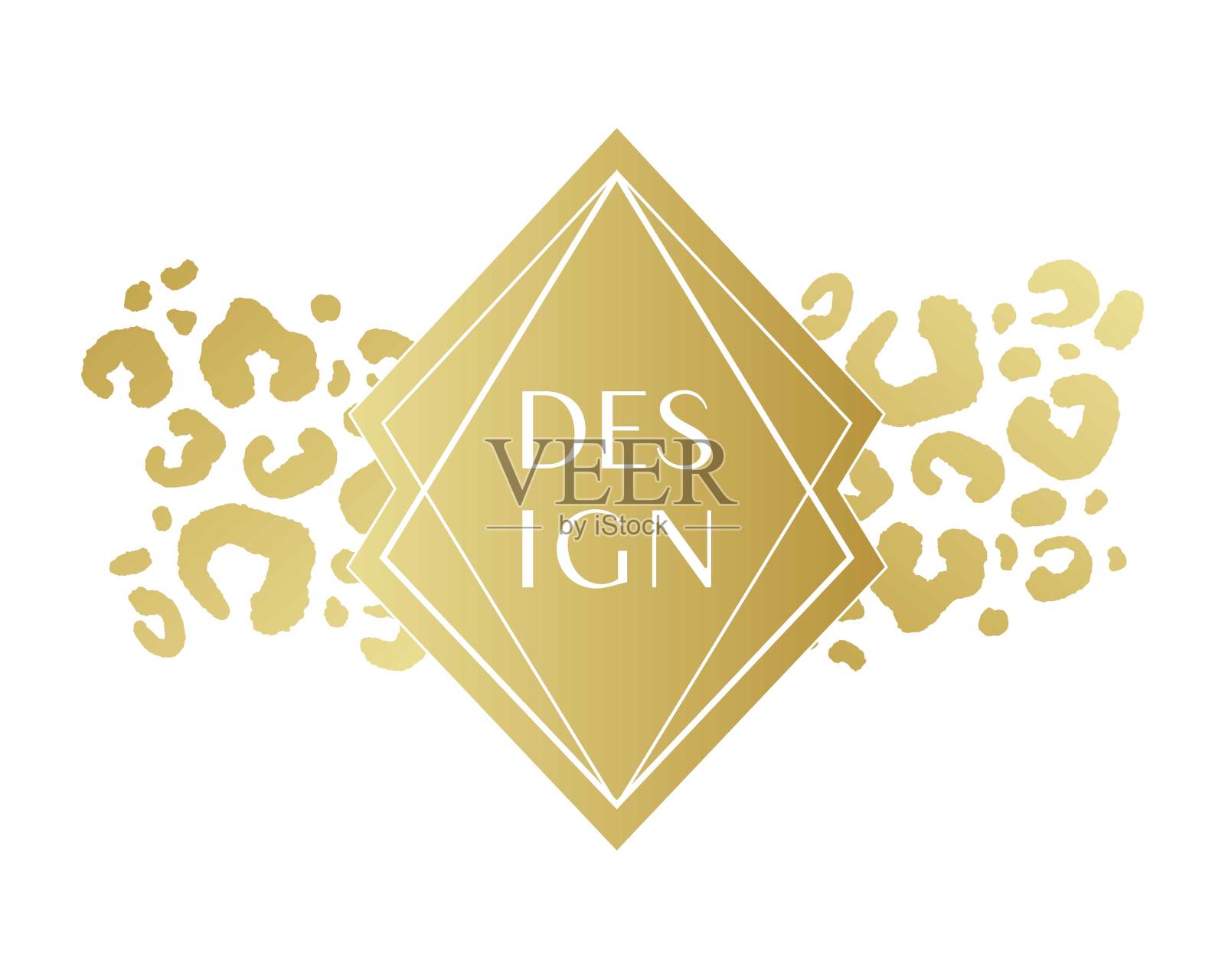 抽象艺术矢量插图水彩背景与框架文本和豹纹喷溅油漆。设计横幅模板，促销，特别优惠，社交媒体出版物。插画图片素材