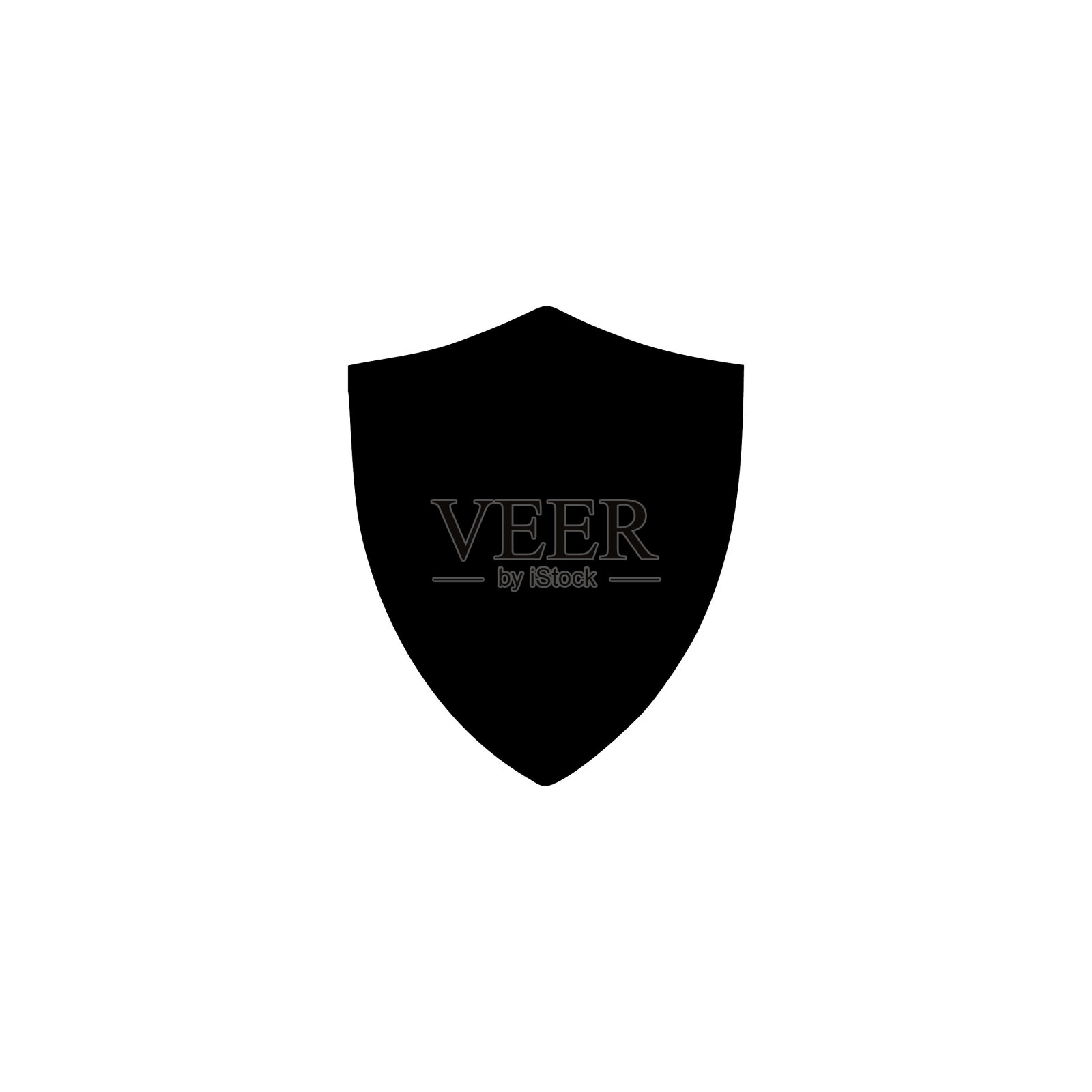 黑盾图标标志插画图片素材