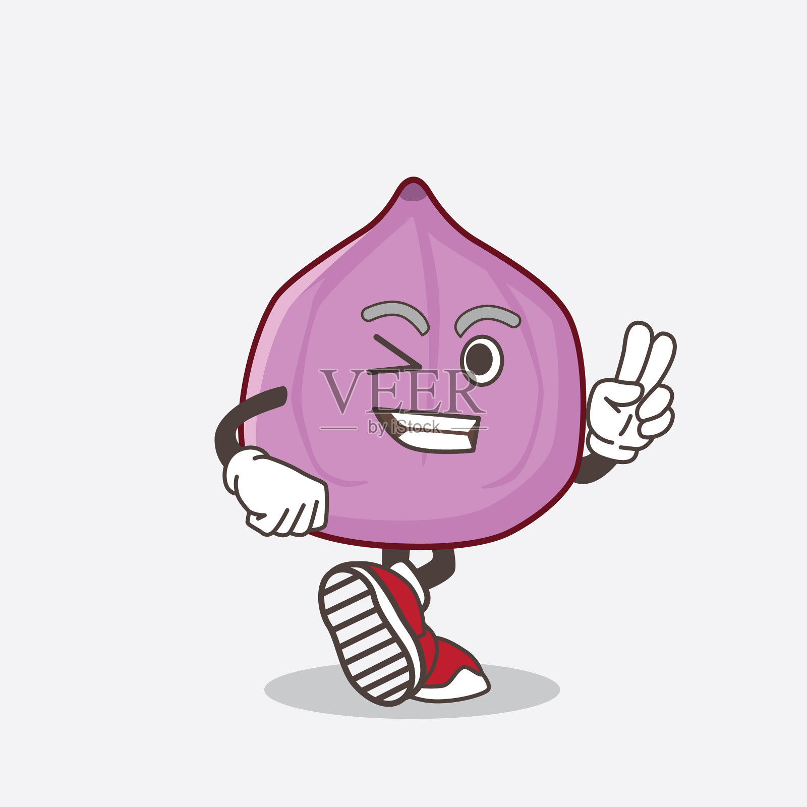 无花果水果卡通人物有两个插画图片素材