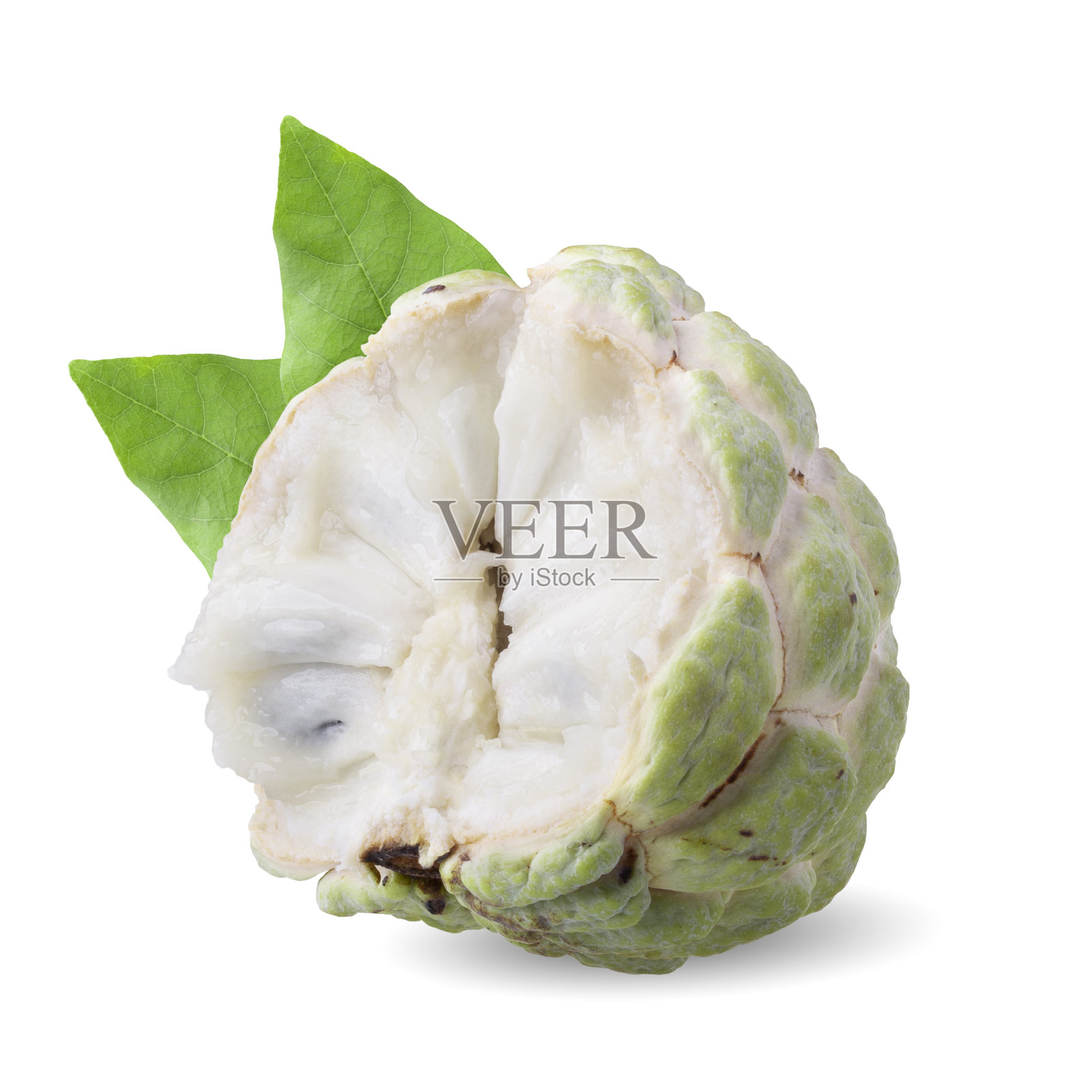 白底上分离的糖苹果或软冻苹果照片摄影图片