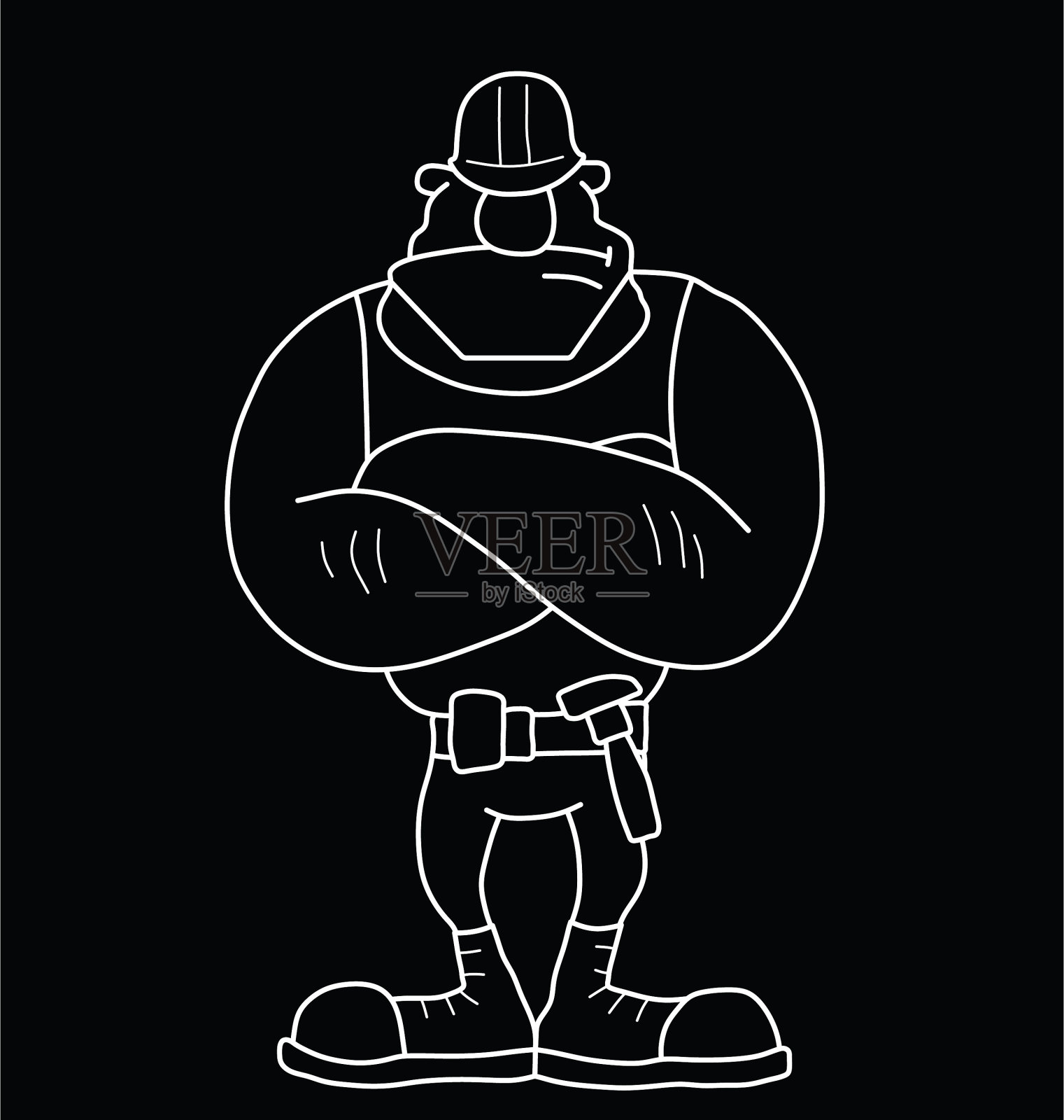 卡通建筑工人插画图片素材