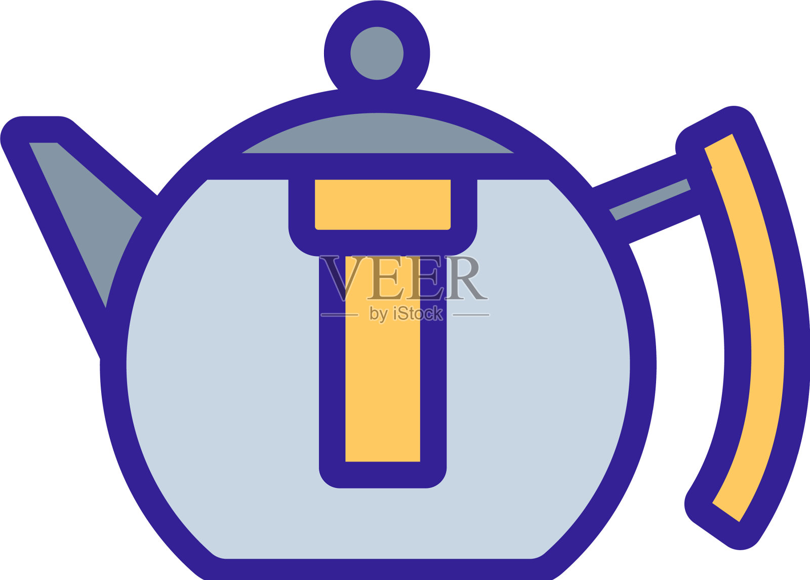 按茶壶图标轮廓设计元素图片