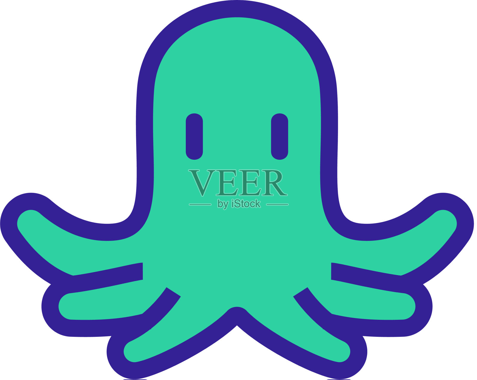 章鱼与短的水触须图标设计元素图片