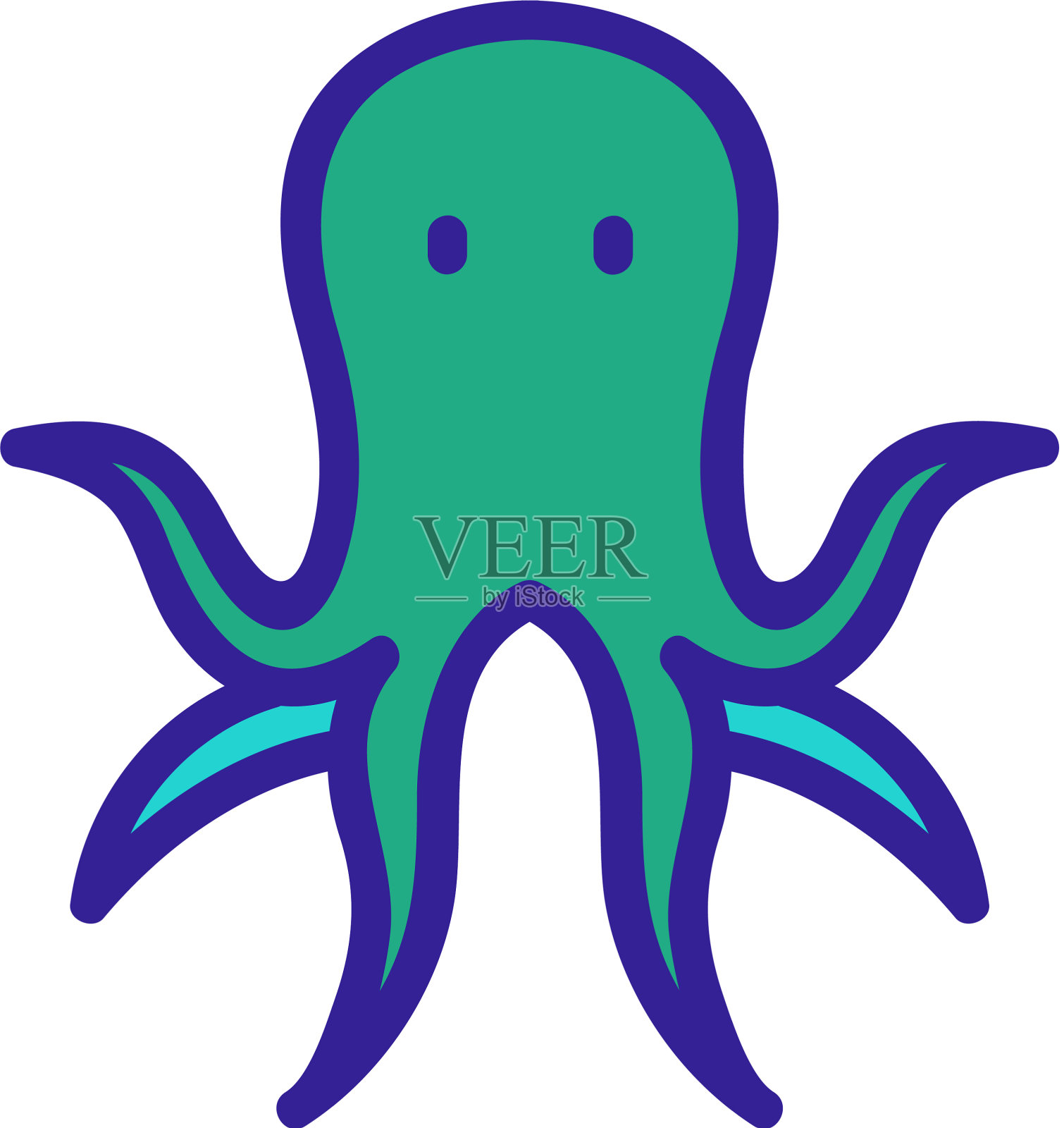 章鱼海鲜动物图标轮廓设计元素图片