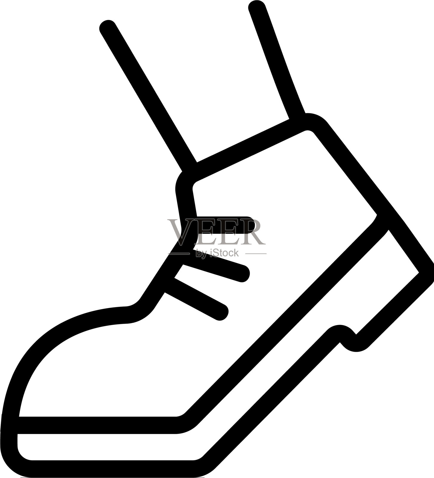 工作时脚上行走图标的轮廓设计元素图片