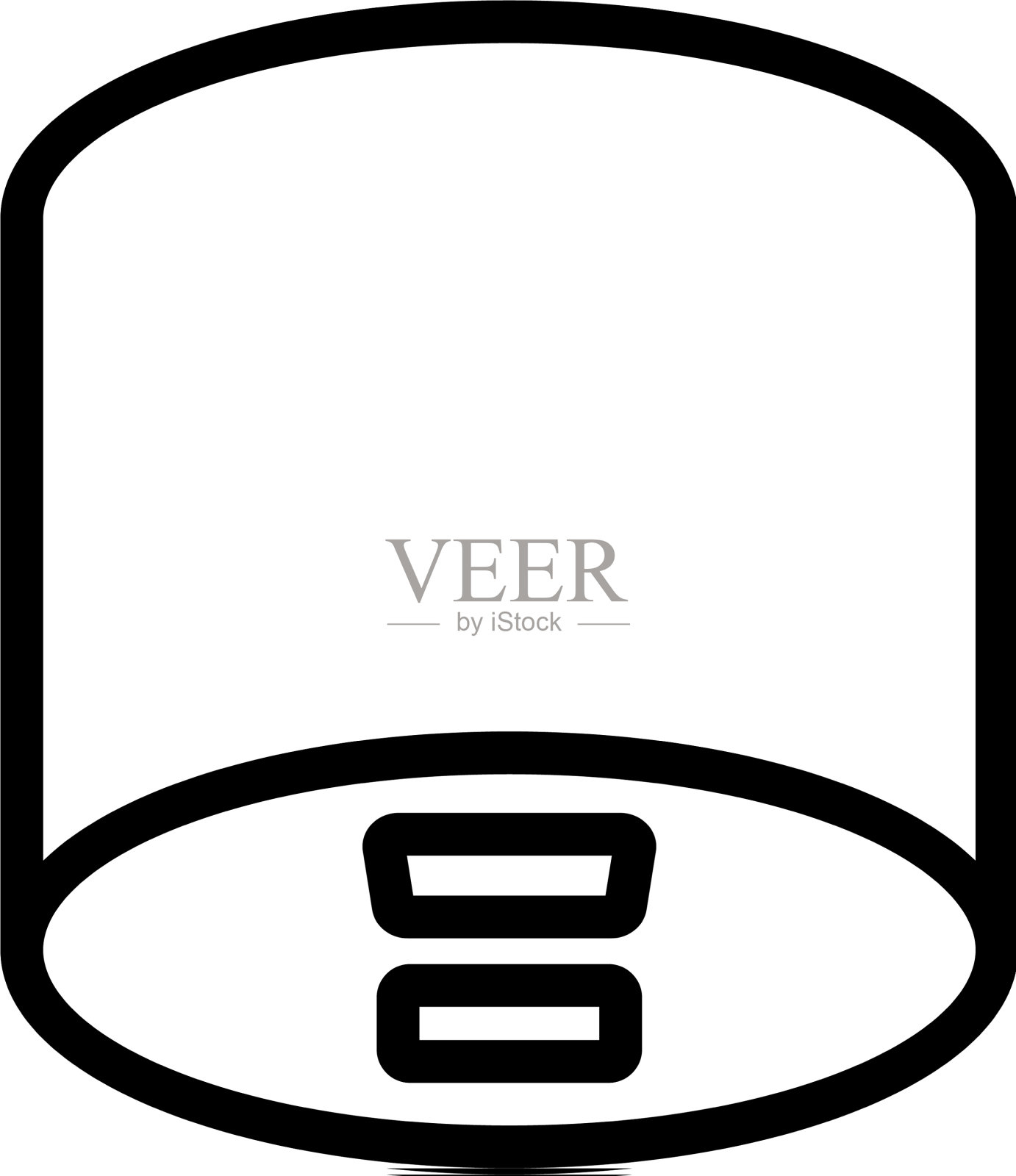 便携式椭圆形电源银行侧视图图标图标素材