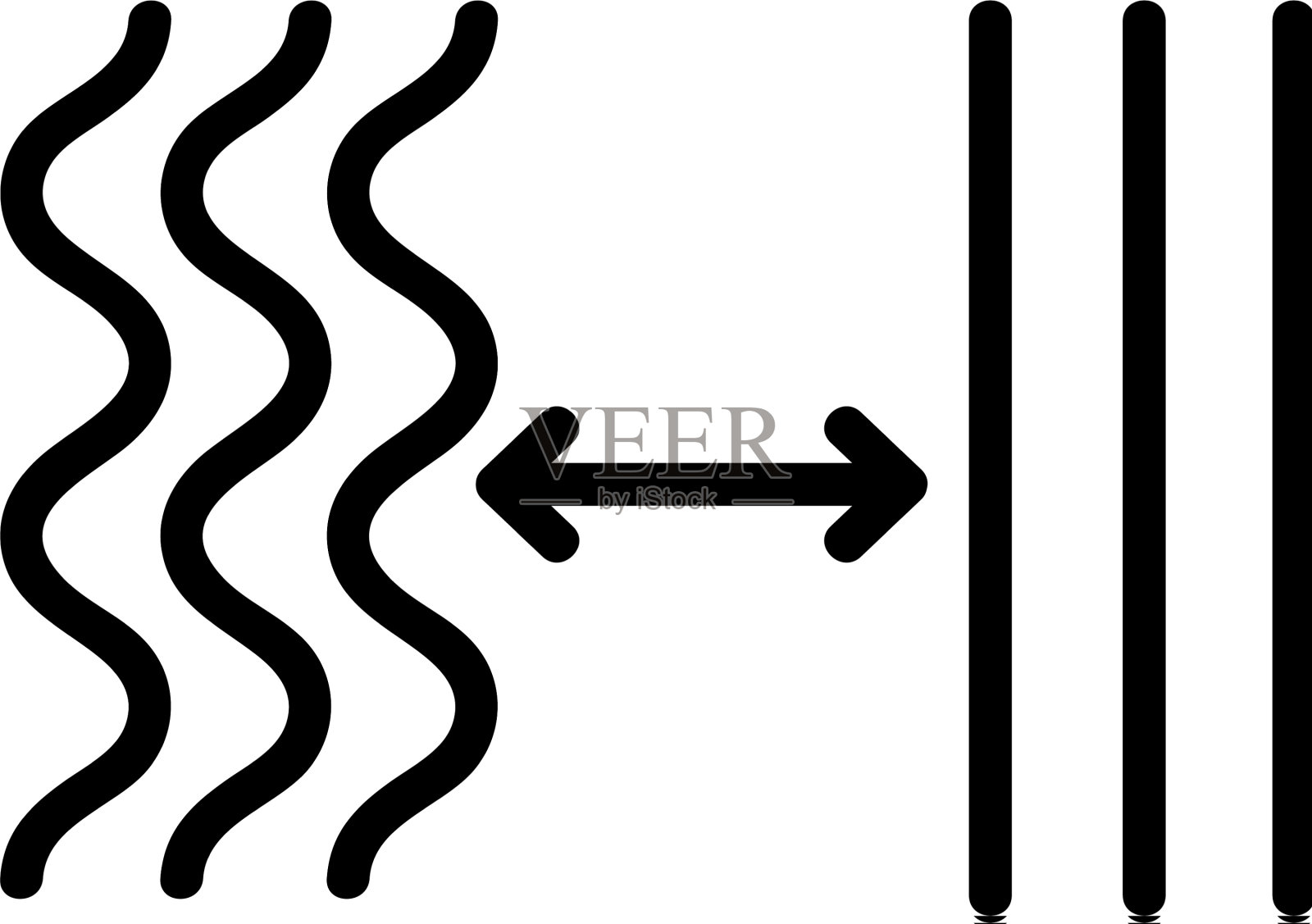 卷发拉直图标轮廓插画图片素材