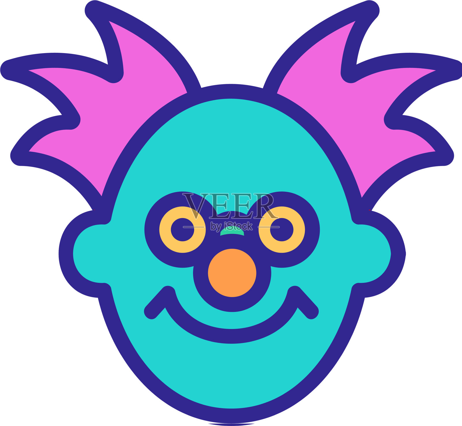 书呆子面具在眼镜图标轮廓设计元素图片