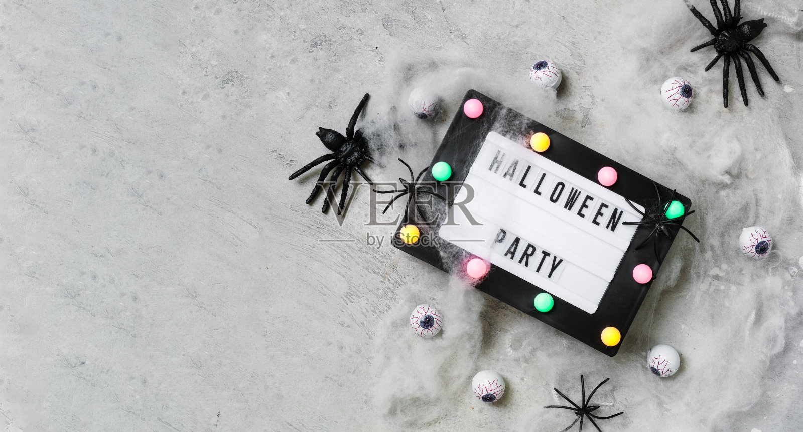 万圣节平铺背景照片摄影图片