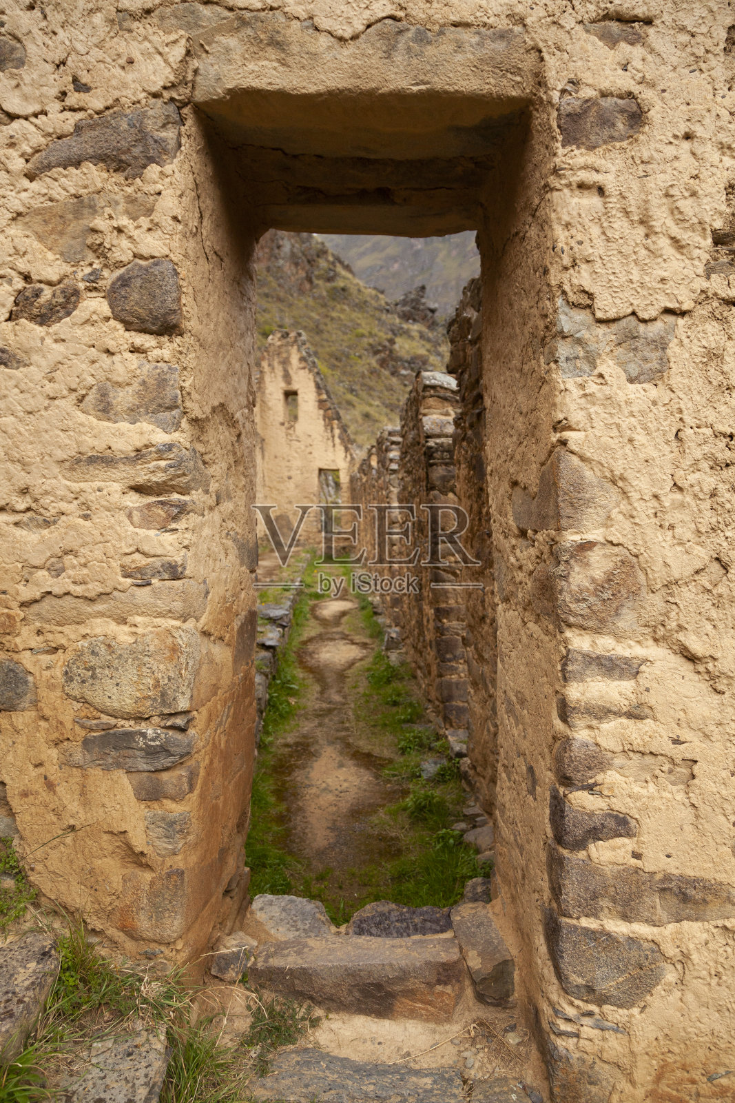 秘鲁平库卢纳印加遗址，奥兰塔坦博考古遗址照片摄影图片