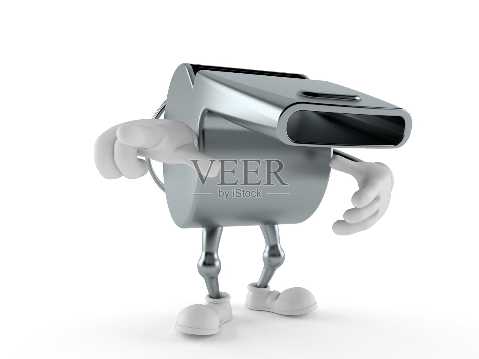 哨子字符指向手指照片摄影图片