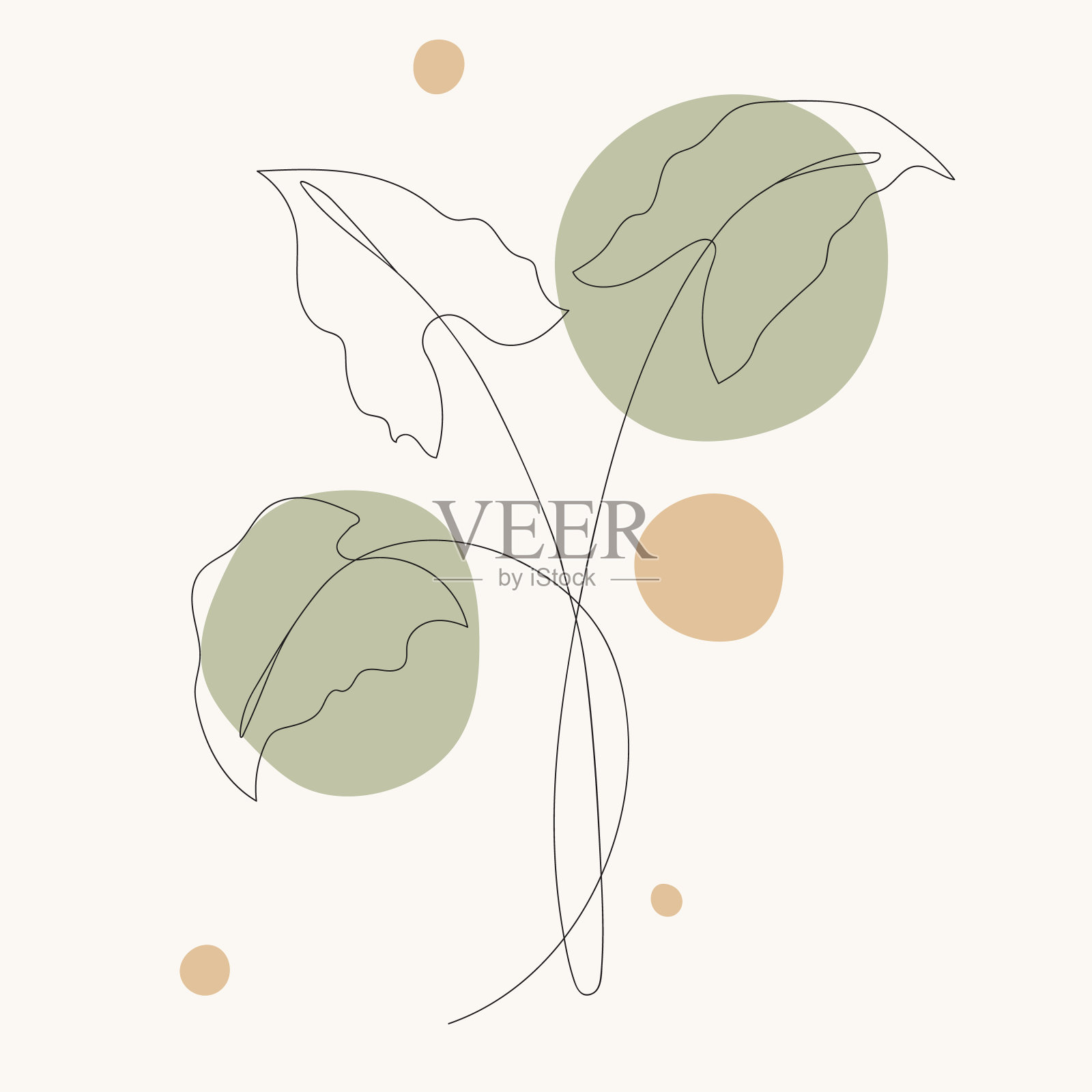 一线艺术离开插画图片素材