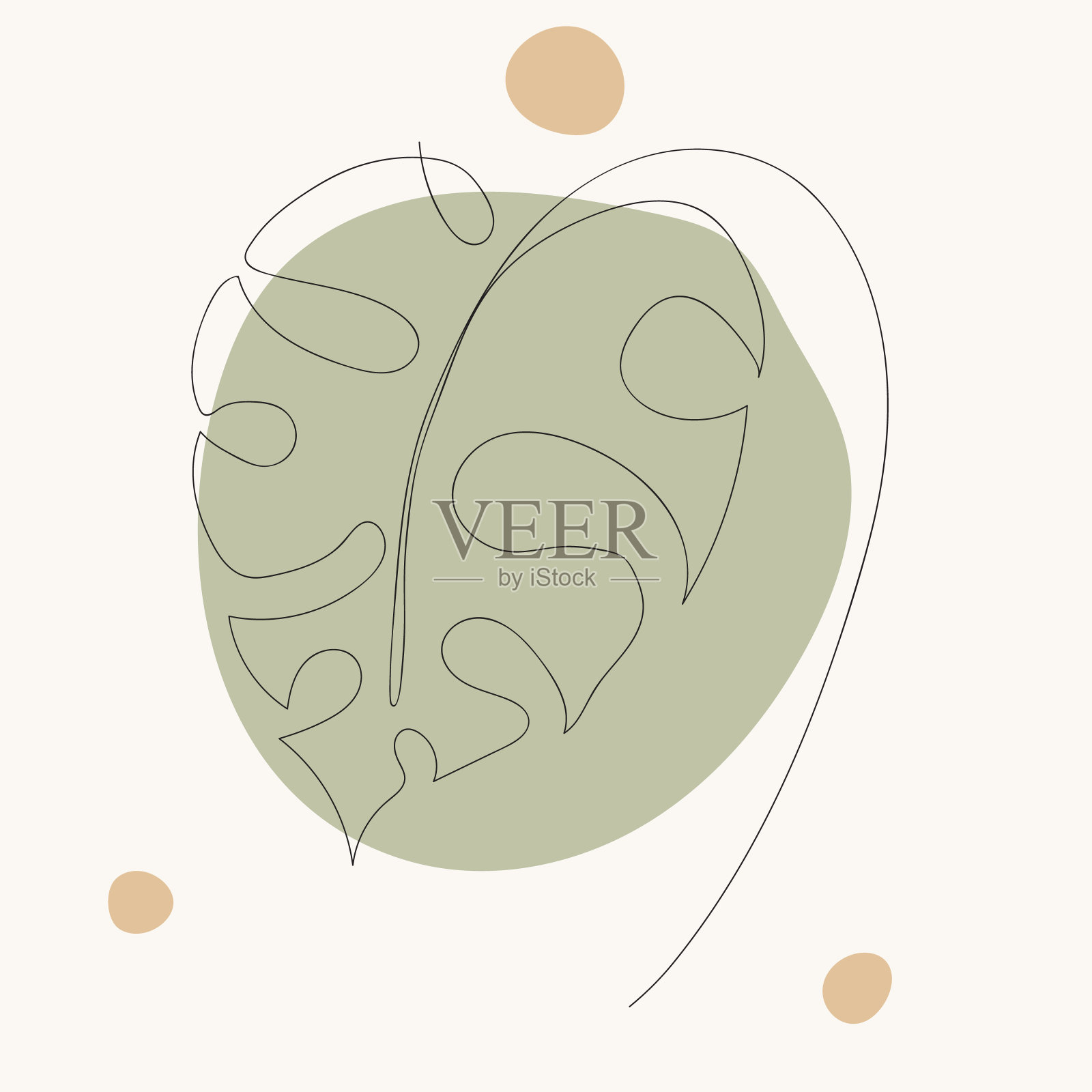 一线艺术离开插画图片素材