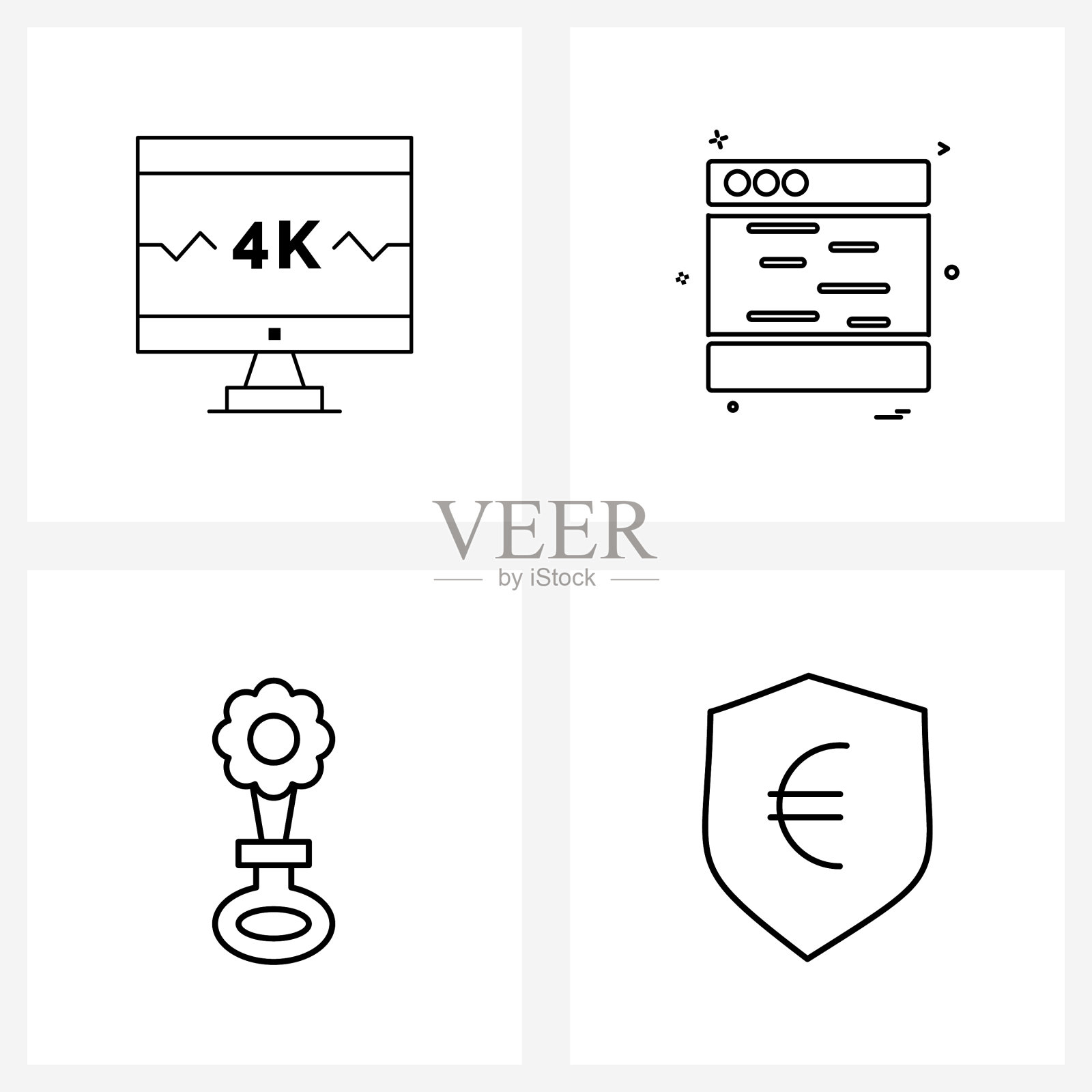 包4通用线图标的网页插画图片素材
