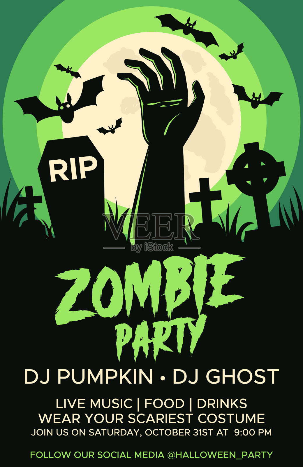 万圣节派对传单插画图片素材